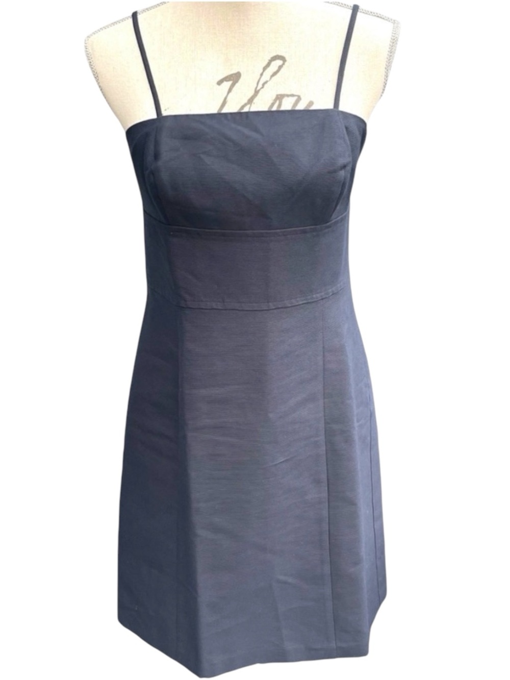 Ann Taylor Navy Convertible Strapless Ribbed Fit & Flare Dress (6P)